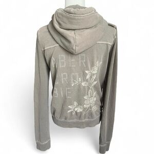 Abercrombie & Fitch Y2K zip up sweatshirt gray vintage preppy embroidered